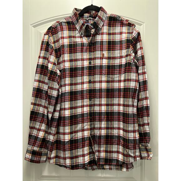 Chaps Men’s Long Sleeve Plaid Flannel Button Down Soft Casual Shirt‎ Size L Red - Picture 1 of 4